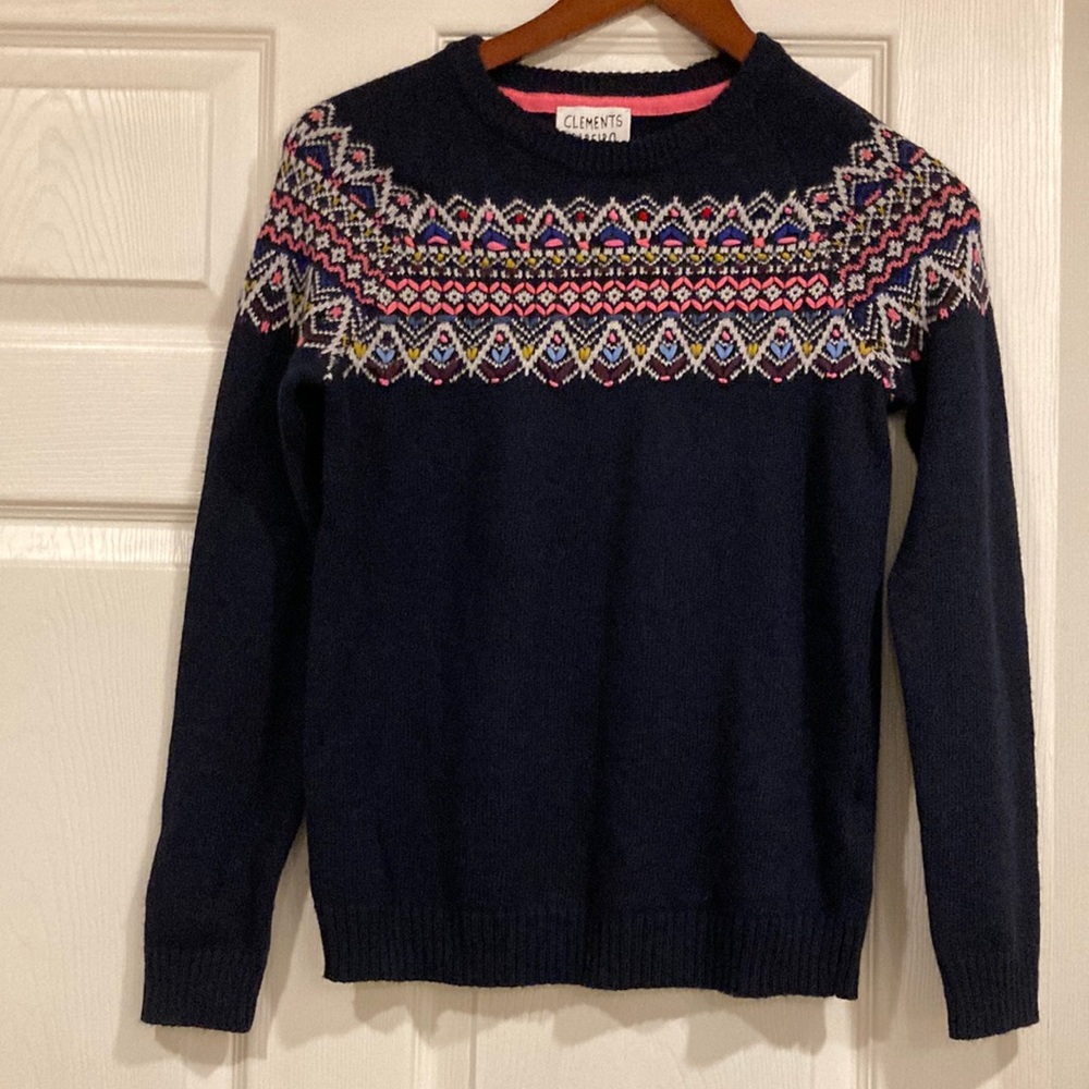 Clements Ribeiro NWOT size S navy wool blend sweater.
